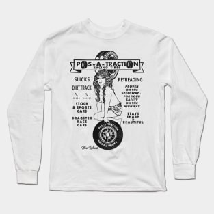 Defunct Pos-A-Traction Car Racing Tires Long Sleeve T-Shirt